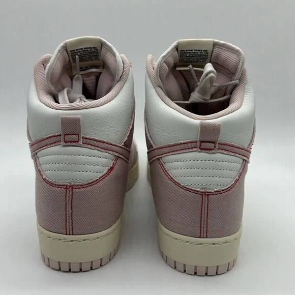 New Men’s Nike Dunk Hi 1985 Barely Rose Pink Denim Summit White DQ8799-100 NWOB - Picture 5 of 5